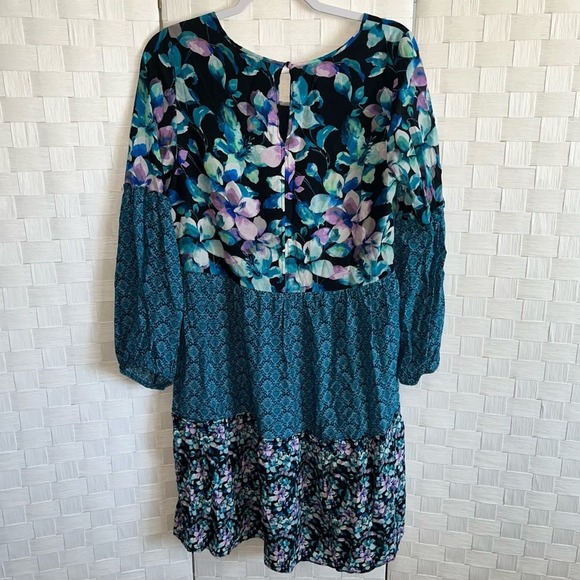 Soft Surroundings Night Bloom Floral Patchwork Dress Blue Women’s Size Small - Picture 8 of 11
